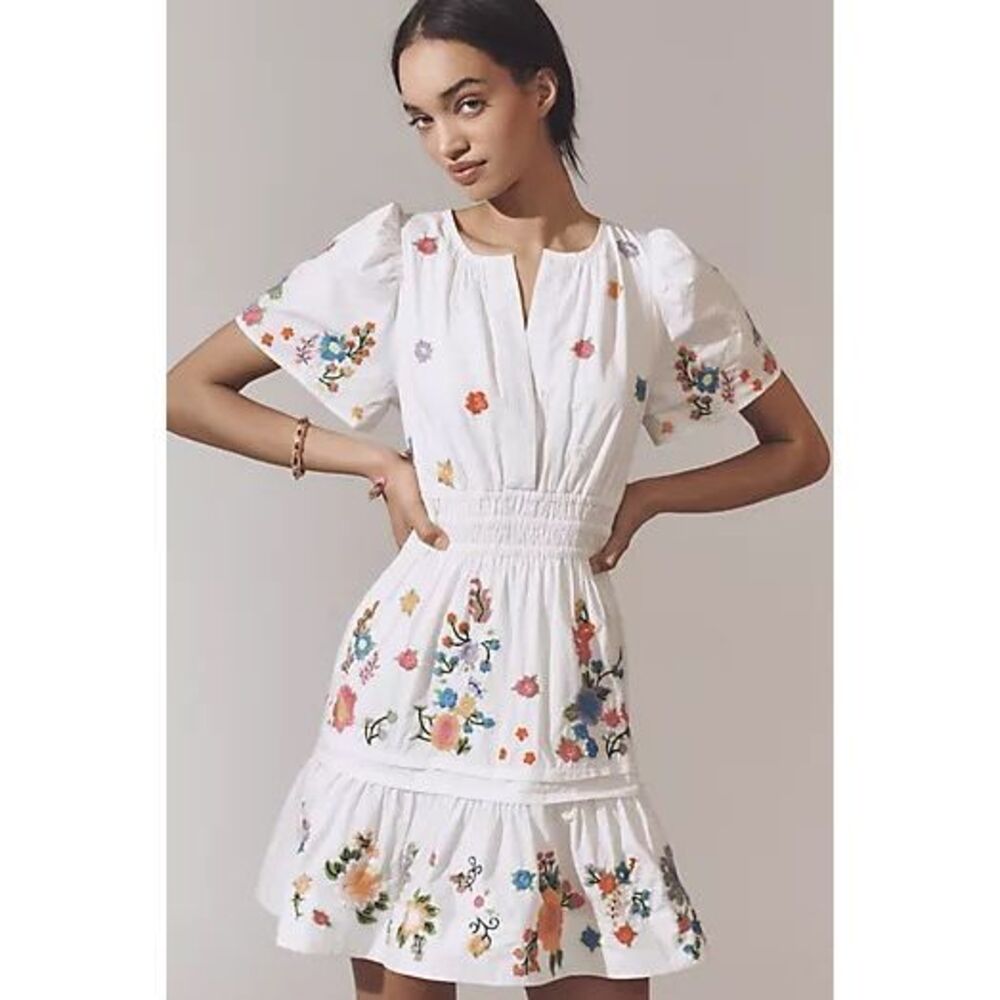 Anthropologie The Somerset Mini Dress: Embroidered Edition